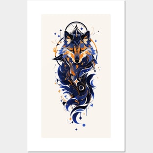 A wolf spirit watercolor Posters and Art